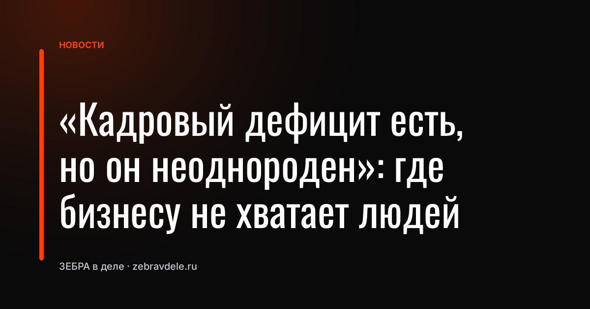 «Кадровый дефицит есть, но он неоднороден»: где бизнесу не хватает людей