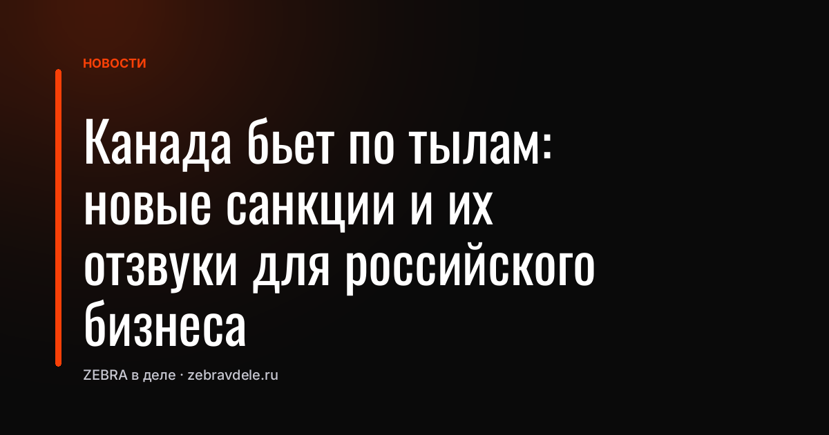 Канада бьет по тылам: новые санкции и их отзвуки для российского бизнеса