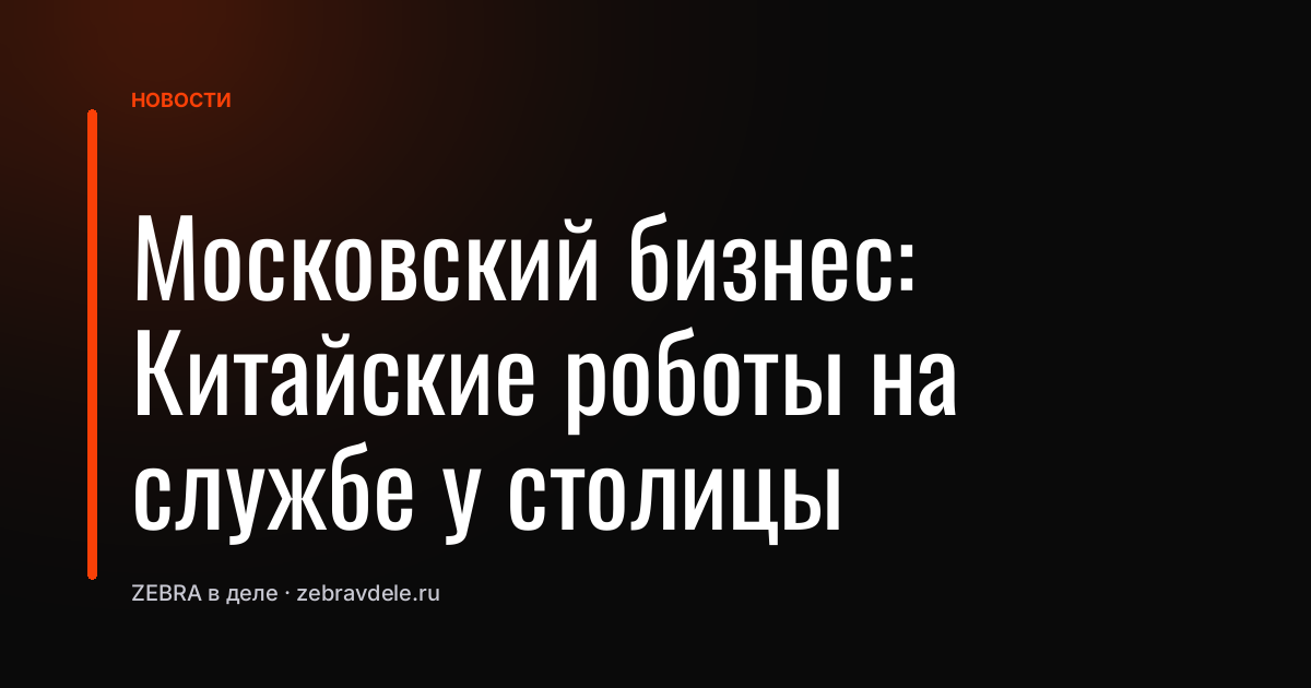 Московский бизнес: Китайские роботы на службе у столицы