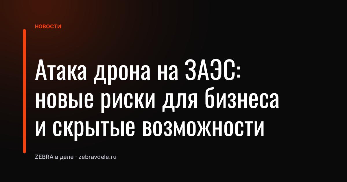 Атака дрона на ЗАЭС: новые риски для бизнеса и скрытые возможности