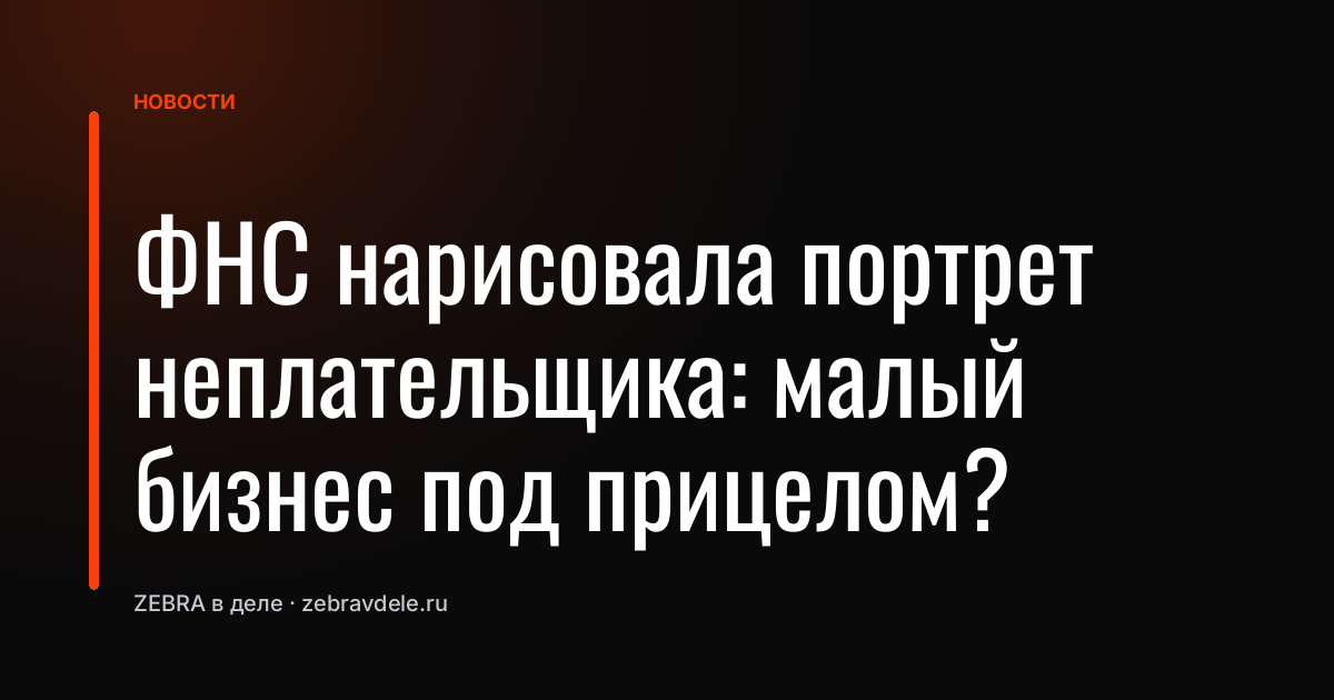 ФНС нарисовала портрет неплательщика: малый бизнес под прицелом?