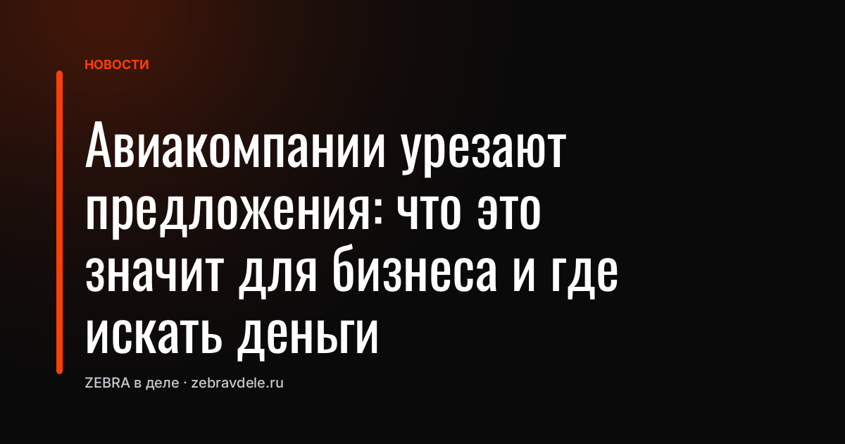 Авиакомпании урезают предложения: что это значит для бизнеса и где искать деньги