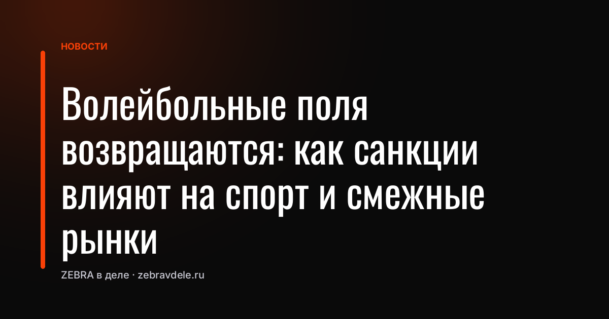 Волейбольные поля возвращаются: как санкции влияют на спорт и смежные рынки