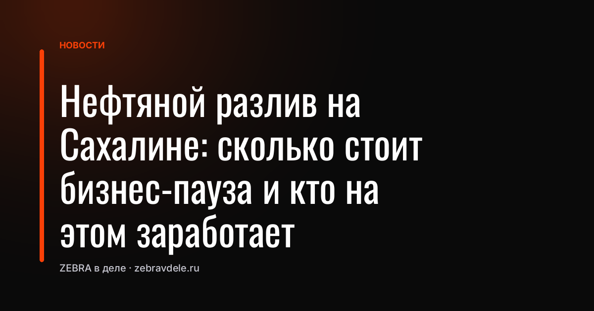 Нефтяной разлив на Сахалине: сколько стоит бизнес-пауза и кто на этом заработает